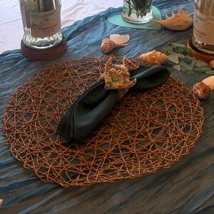 Elegant Brown Woven Placemat Count of 10